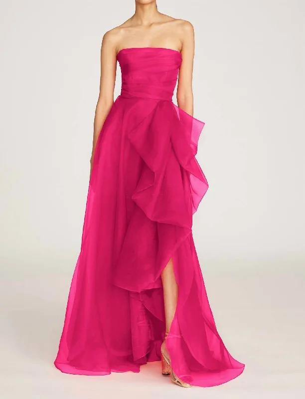 Epic Deals Teresa Strapless Draped Gown In Zinnia