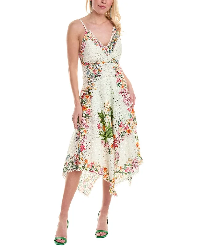 Price Fest FARM Rio Delicate Forest Scarves Midi Dress