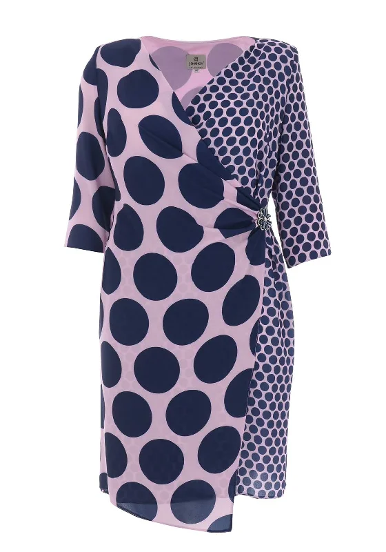 Major Savings Jomhoy Munich Polka Dot Wrap Dress, Lilac & Navy