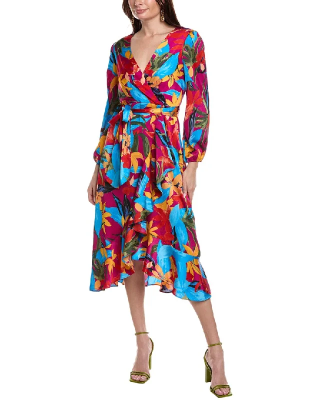 Great Deals Tahari ASL Ruffled Midi Dress