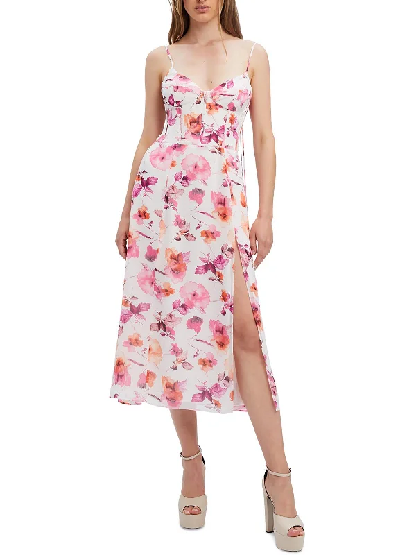 Instant Discount Zeta Womens Chiffon Mid-Calf Midi Dress