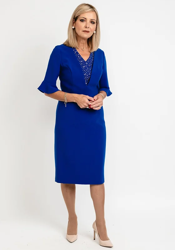 Special Savings Lizabella Embellished V-Neck Pencil Dress, Royal Blue
