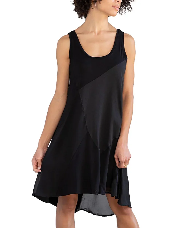 Don’t Miss Out Womens Scoop Neck Hi-Low Shift Dress