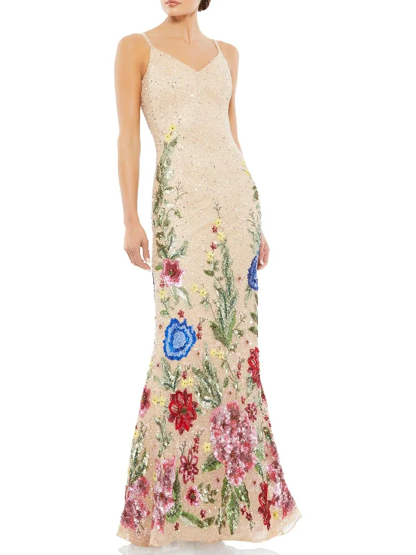 YEAR-End Sale Womens Embellished Floral Evening Dress
