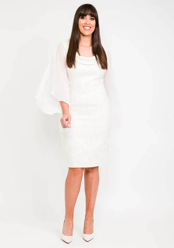 Discount Deals Lizabella Chiffon Sleeve Textured Midi Dress, Gold