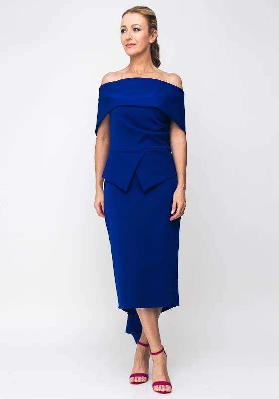 Season Finale Sale Kevan Jon Queenie Peplum Midi Dress, Cobalt Blue