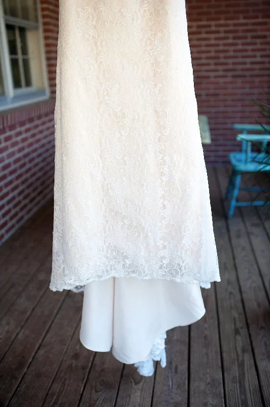 Don't Wait David's Bridal All Over Beaded Lace Trumpet Gown Style T9612