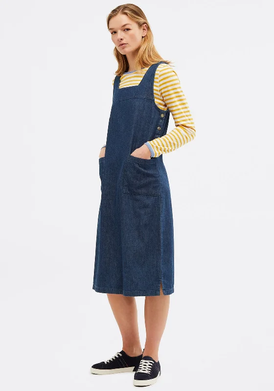 Quick Sale White Stuff Moonshine Denim Pinafore Dress, Navy