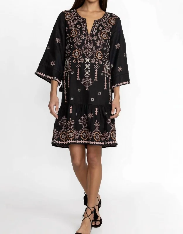 Midnight Madness Faye Flounce Dress In Black