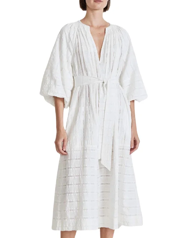 Price Reduction Sun Mesa Midi Dress In Cream