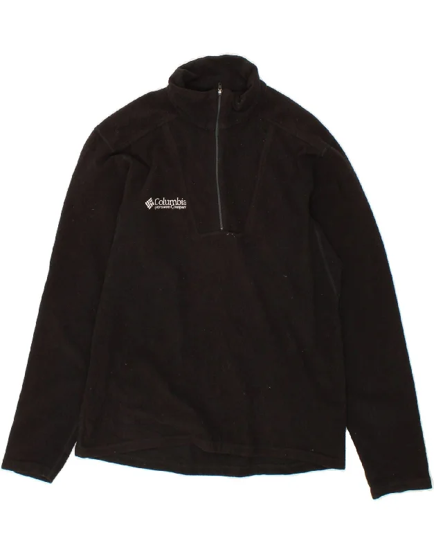 Deal of the Week COLUMBIA Womens Zip Neck Fleece Jumper UK 10 Small Black Polyester