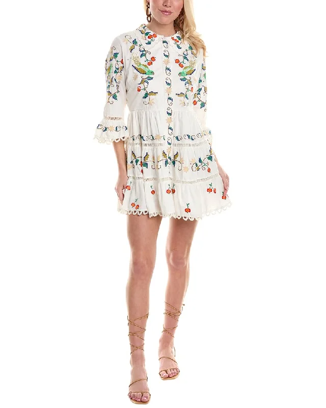 Overstock FARM Rio Pitanga Embroidered Mini Dress