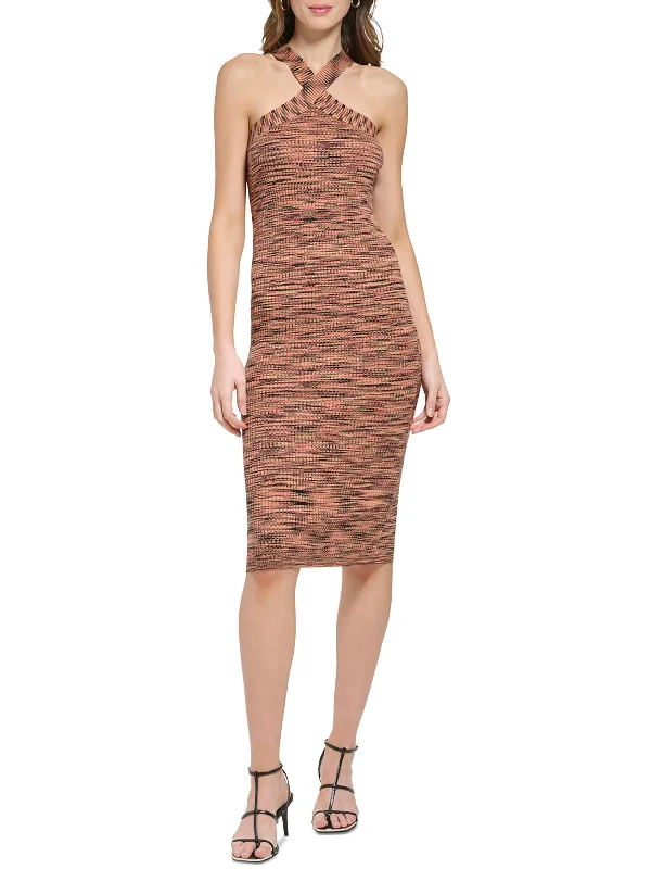 Huge Savings Womens Cotton Ribbed Midi Dress