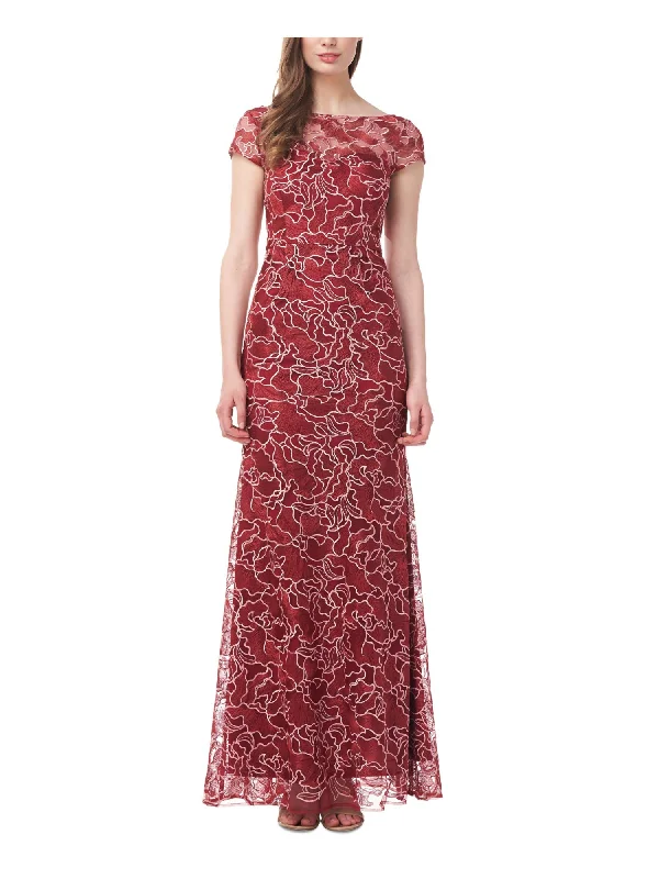 Price Meltdown JS COLLECTION Womens Embellished Short Sleeve Boat Neck Full-Length Evening Gown Dress Price Meltdown JS COLLECTION Womens Embellished Short Sleeve Boat Neck Full-Length Evening Gown Dress