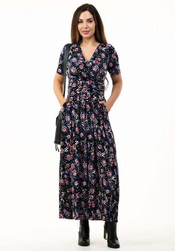 Today’s Deal Jolie Moi Beatrice Floral Jersey Maxi Dress, Black Multi