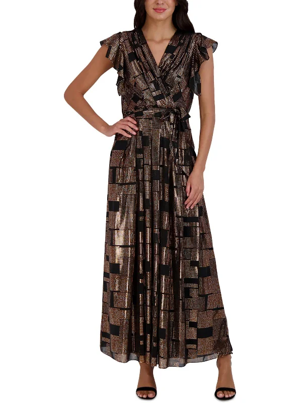 Sneak Peek Sale Womens Metallic Long Maxi Dress