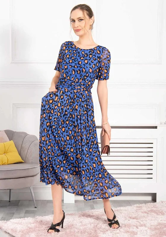 Super Bargain Jolie Moi Julita Leopard Print Mesh Maxi Dress, Blue