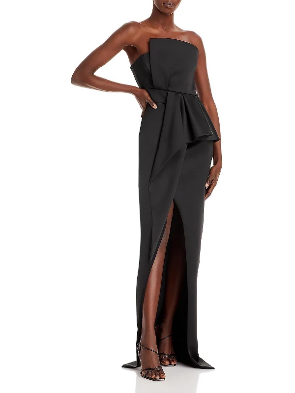 Act Now Jonas Womens Strapless Scuba Evening Dress