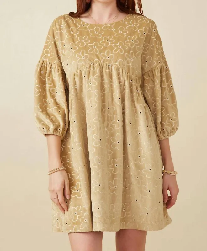Markdowns Corduroy Dress In Taupe