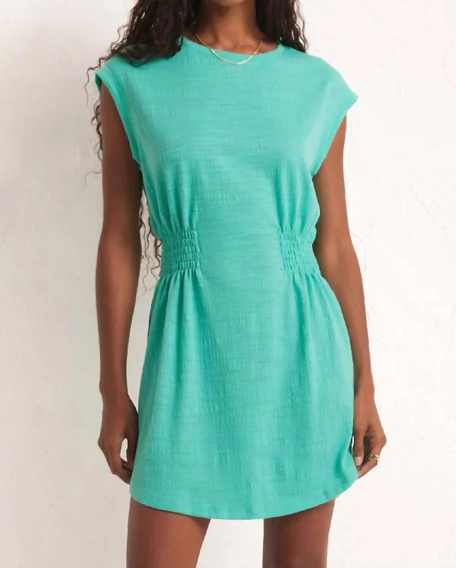 Price Drop Rowan Textured Knit Dress In Cabana Green