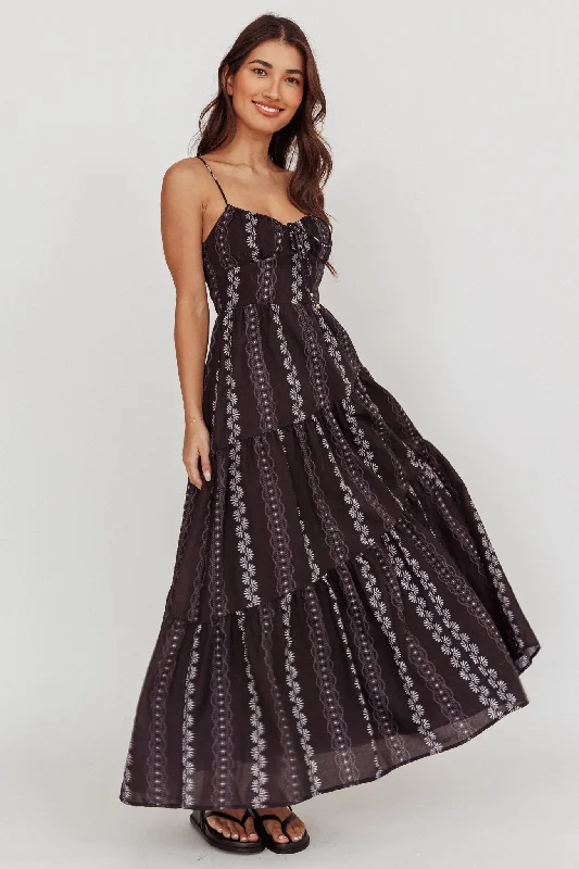 Time-Limited Offer Doe Tied Bust Maxi Dress Black