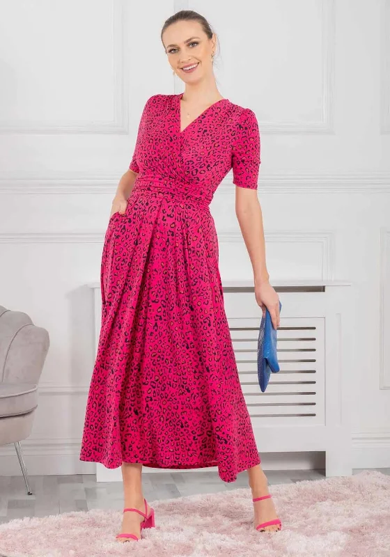 Price Break Jolie Moi Josie Animal Print Maxi Dress, Cerise