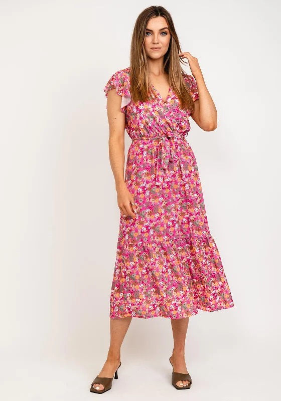 Today’s Deal Kate & Pippa Boho Ditsy Floral Print Frill Dress, Pink Multi