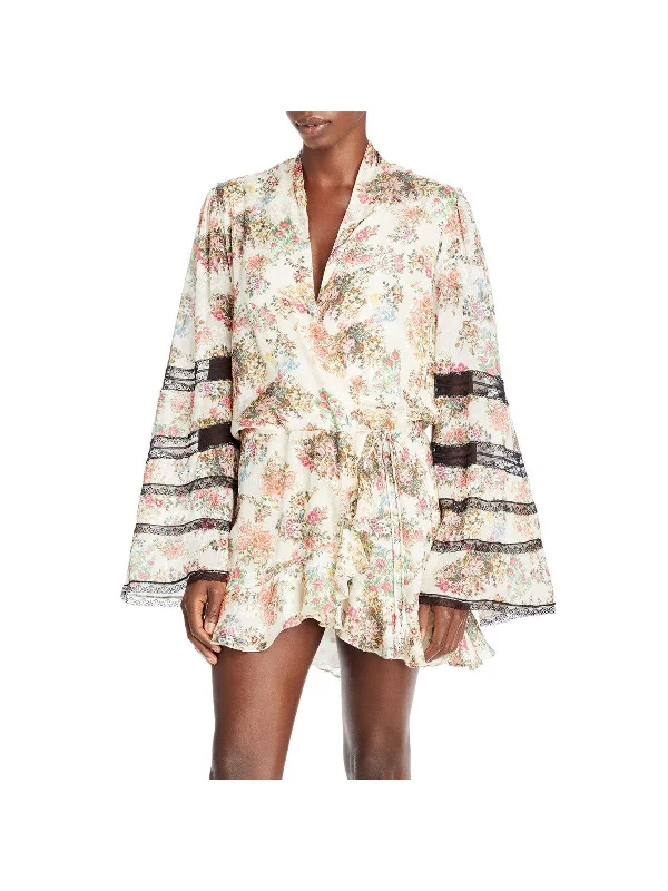 Today’s Special ROCOCO SAND Womens Tie Floral Bell Sleeve Surplice Neckline Micro Mini Cocktail Wrap Dress Today’s Special ROCOCO SAND Womens Tie Floral Bell Sleeve Surplice Neckline Micro Mini Cocktail Wrap Dress