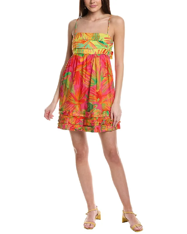 Warehouse Sale FARM Rio Mixed Painted Birds Mini Dress
