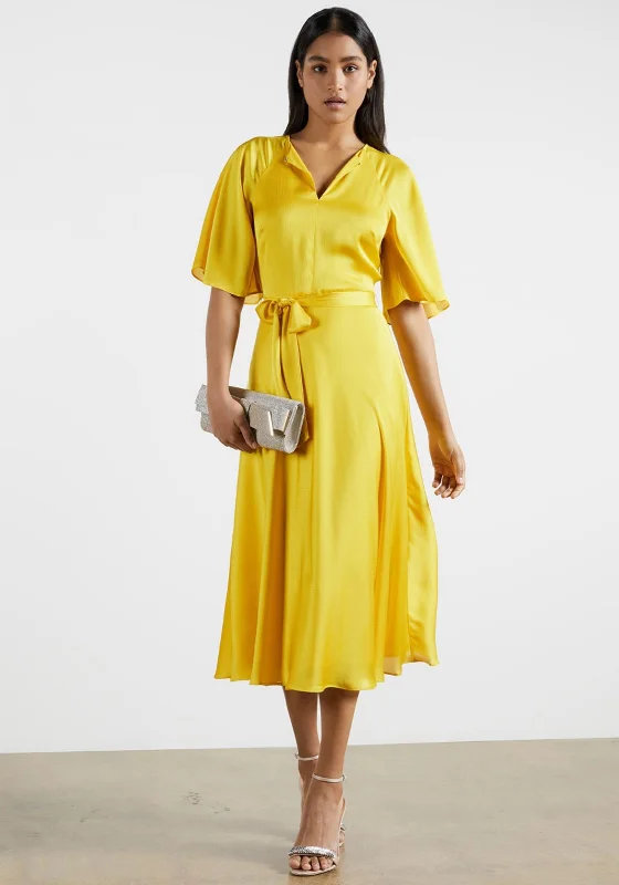 Stock Clearance Ted Baker Harriet Raglan Tea Dress, Yellow
