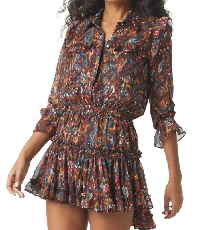 Weekend Deal Vittoria Dress In Peacock Abstract