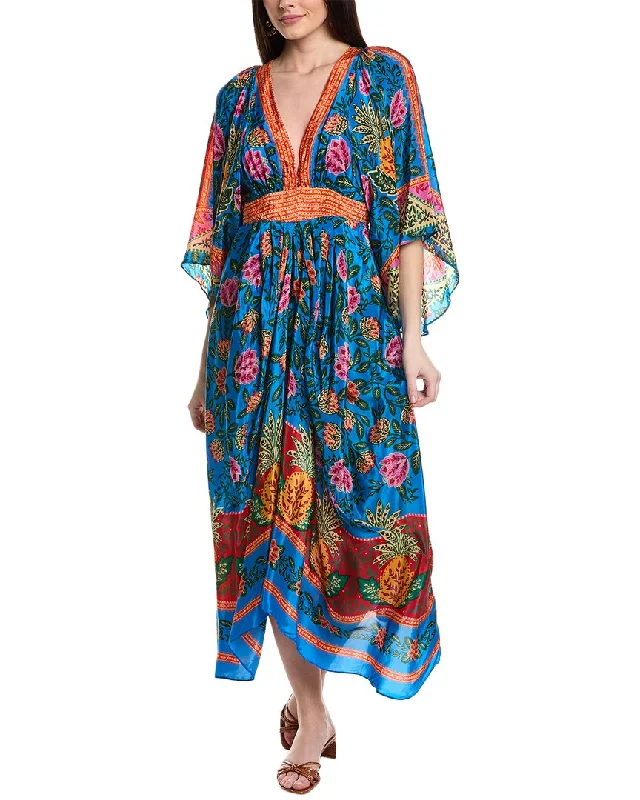 Doorbuster Deal FARM Rio Pineapple Garden Maxi Kaftan Dress