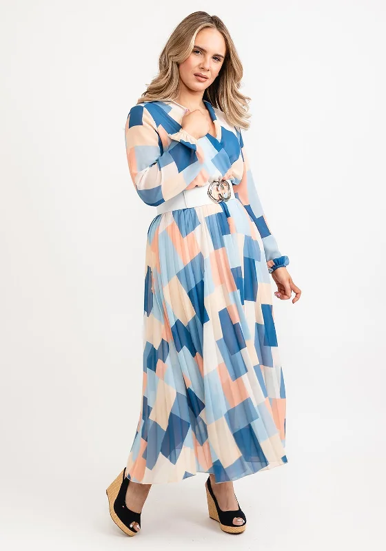 Special Buy Seventy1 One Size Pastel Print Midi Dress, Blue Multi
