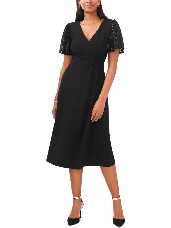 Bargain Prices Womens Surplice Midi Cocktail And Party Dress
