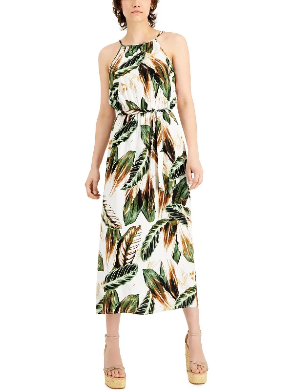 Limited Time Petites Womens Printed Long Maxi Dress