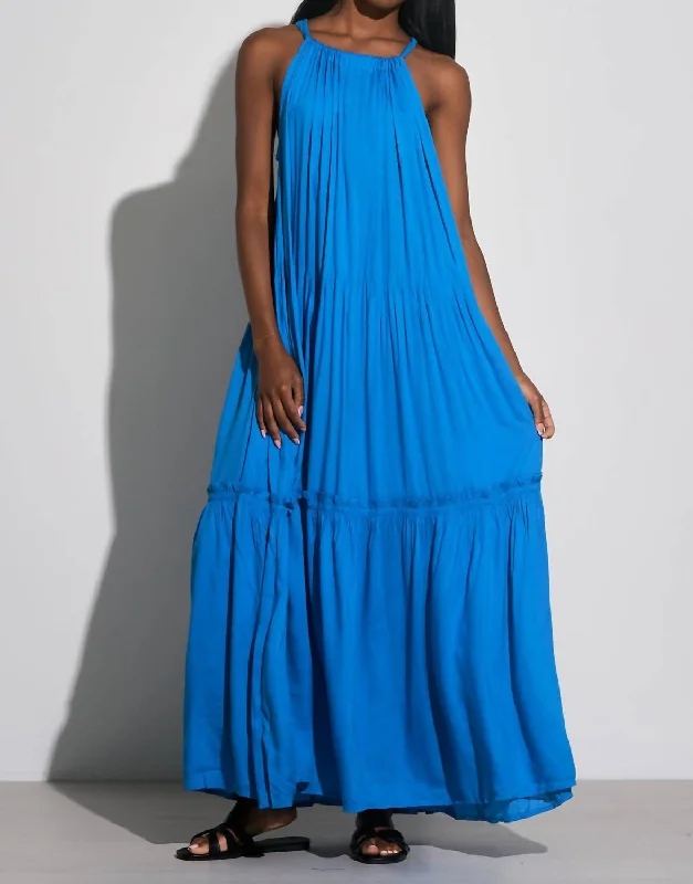 Bonus Savings Maxi Tiered Dress In Blue
