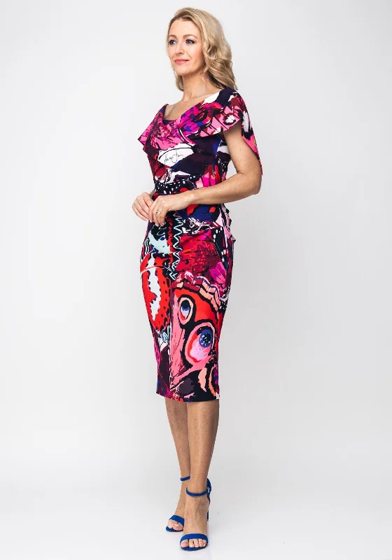 Referral Discount Kevan Jon Loren Graphic Print Bodycon Dress, Pink