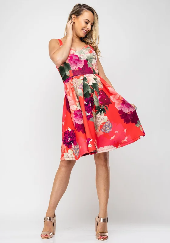 Quick Sale Seventy1 Floral Skater Dress, Red Multi