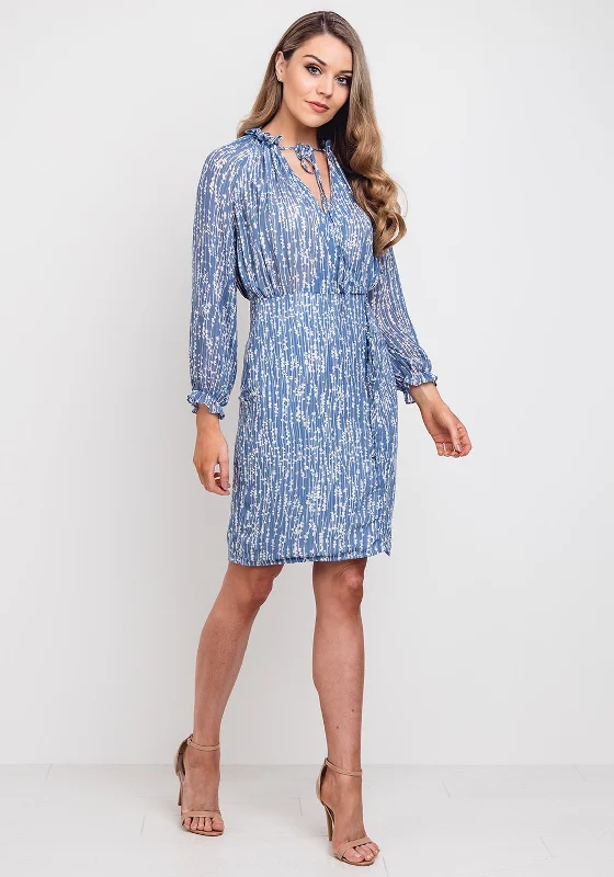 New Markdowns Jovonna Blossom Print Wrap Bodice Dress, Blue