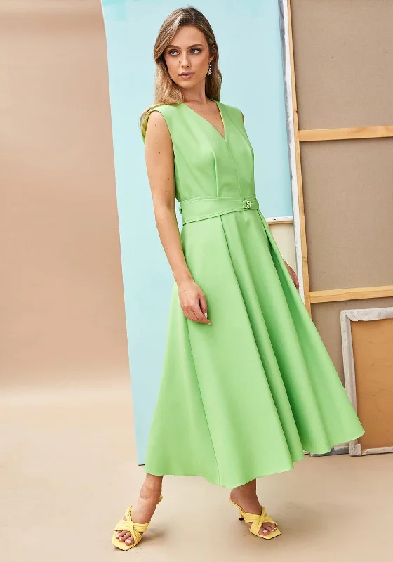 Today Only Kate Cooper Box Pleat Maxi Dress, Green