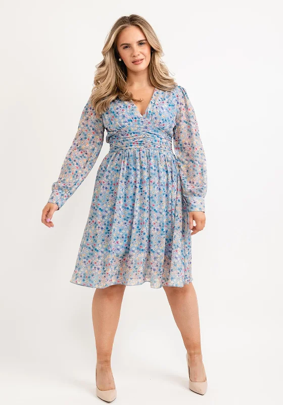 Lowest Prices Seventy1 One Size Ditsy Floral Mini Dress, Dusty Blue