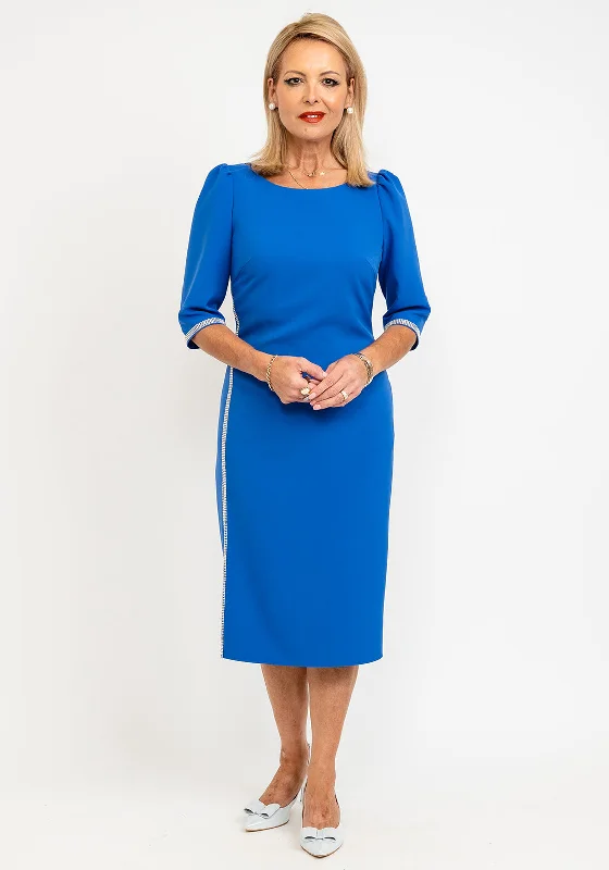 Low Prices Gabriela Sanchez Crystal Detail Midi Dress, Blue