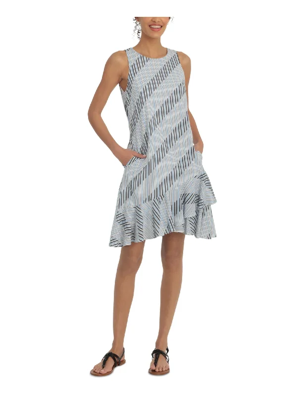 Quick Sale LONDON TIMES Womens Zippered Printed Sleeveless Jewel Neck Short Party A-Line Dress Quick Sale LONDON TIMES Womens Zippered Printed Sleeveless Jewel Neck Short Party A-Line Dress