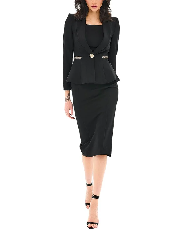 Markdowns BGL 2pc Wool-Blend Blazer & Dress Set