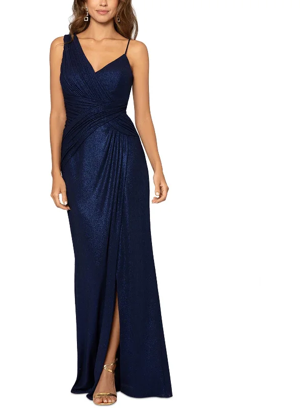 Loyalty Reward Womens Knit Ruched Evening Dress