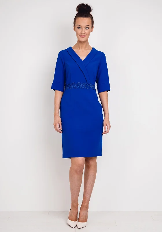 Exclusive Online Offer Lizabella Embroidered Waist Pencil Dress, Royal Blue