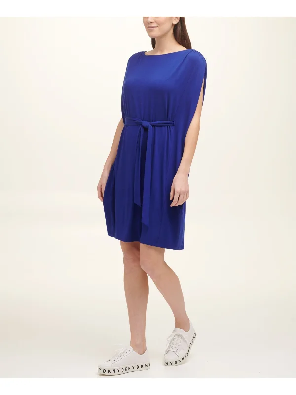 Price Smash DKNY Womens Stretch Belted Cap Sleeve Crew Neck Above The Knee Shift Dress Price Smash DKNY Womens Stretch Belted Cap Sleeve Crew Neck Above The Knee Shift Dress