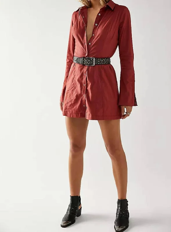 Deal Explosion Thea Mini Dress In Pink Cinnamon