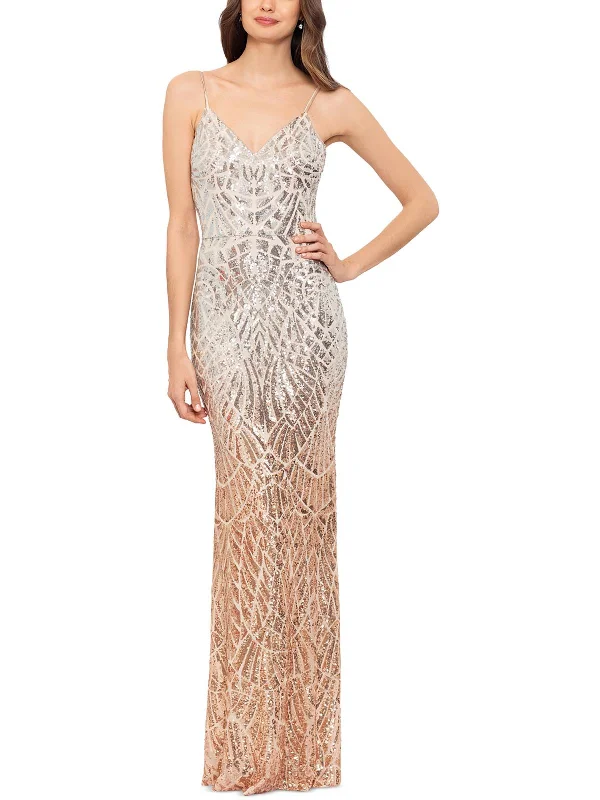 Special Price Womens Mesh Sequined Evening Dress